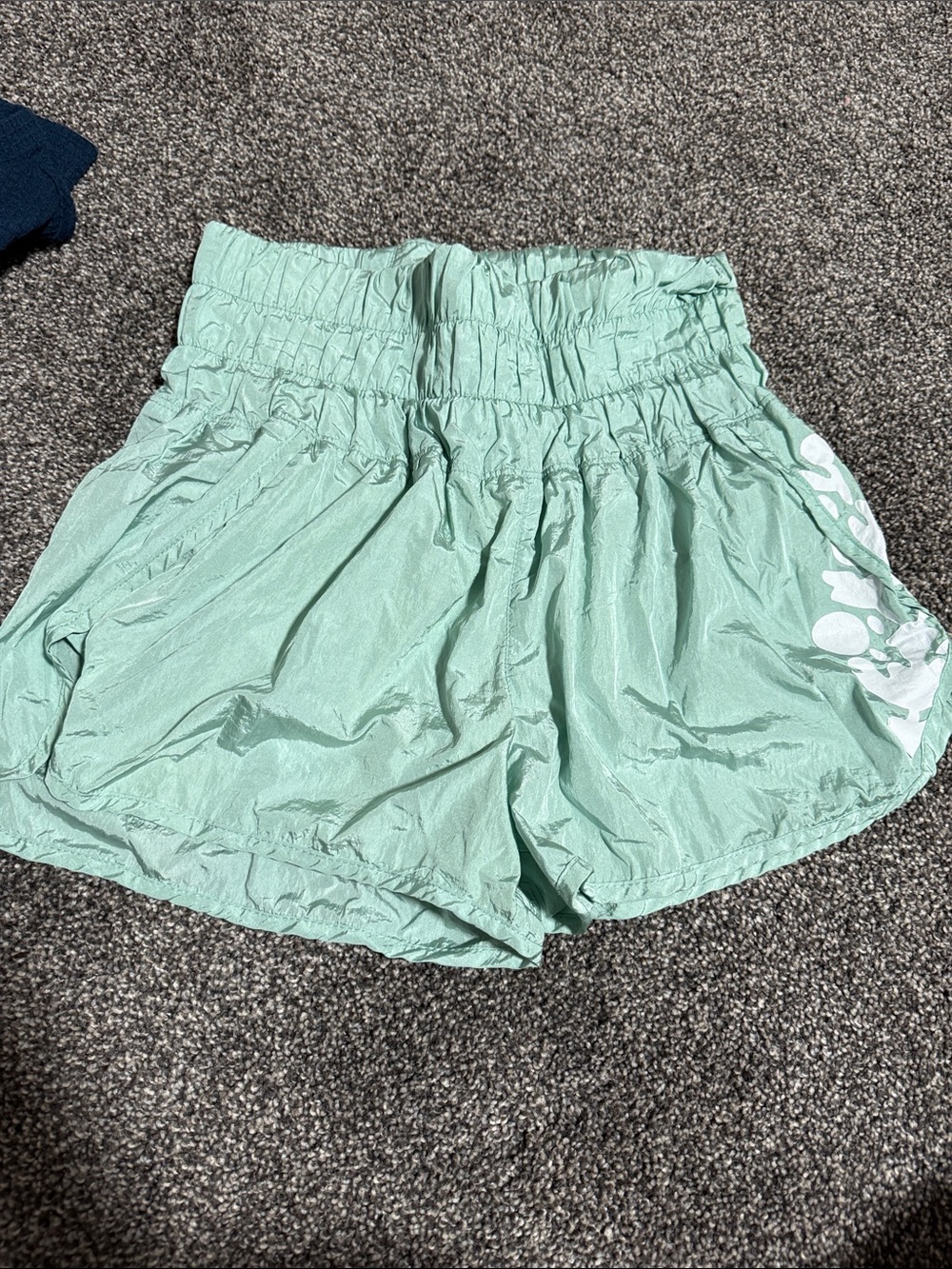 FP Movement by Free People Mint Green Smocked Waist Athletic Shorts